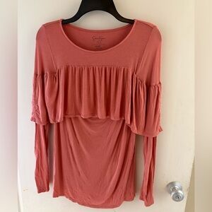 Jessica Simpson coral nursing top